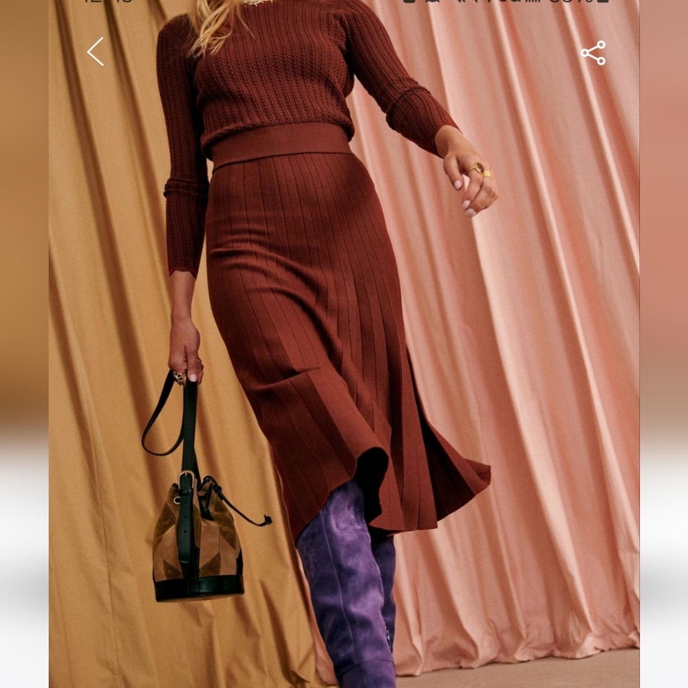 Sezane Flavie Midi Long Sleeve Dress - Picture 1 of 14